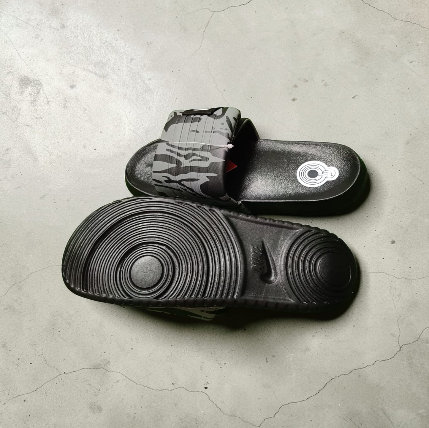 Nike Grey and Black Slides