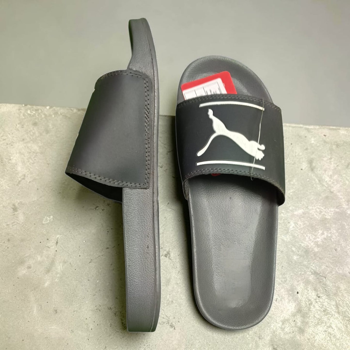 Puma  Grey and Black Sliders