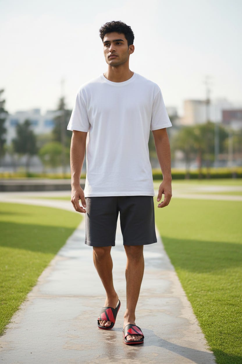 Addidas Red and Black Premium Sliders